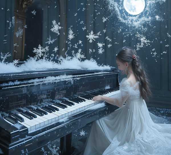 雪千寻钢琴曲，时空旋律之旅,雪千寻钢琴曲五线谱，穿越时空的音符之旅,旋律,情感,五线谱,第1张