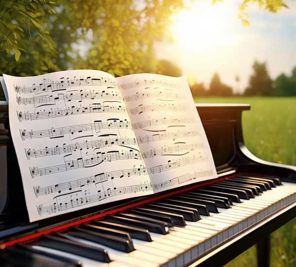 夏日琴韵，五线谱中的夏之旋律,夏日旋律，探索夏天钢琴曲的五线谱之美,旋律,五线谱,第1张