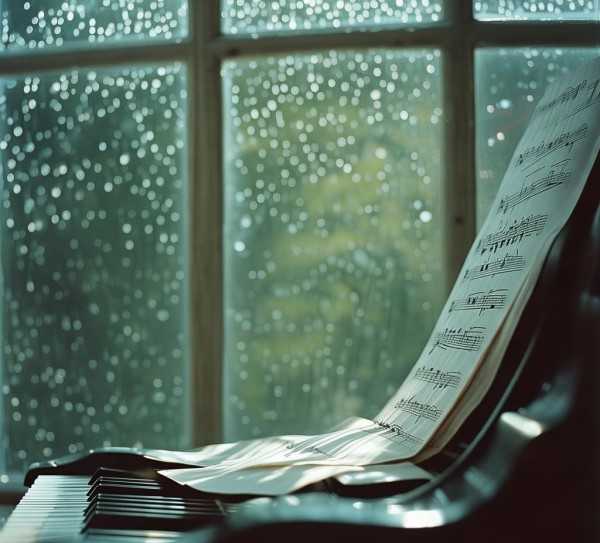 五线谱中的雨意流转，钢琴曲雨的印记的旋律诗意,雨的印记，钢琴曲五线谱中的诗意与旋律,旋律,情感,五线谱,第1张